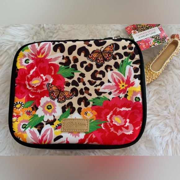 Brighton Handbags - BRIGHTON colorful floral Garden Spots zippered jewelry case NWT
